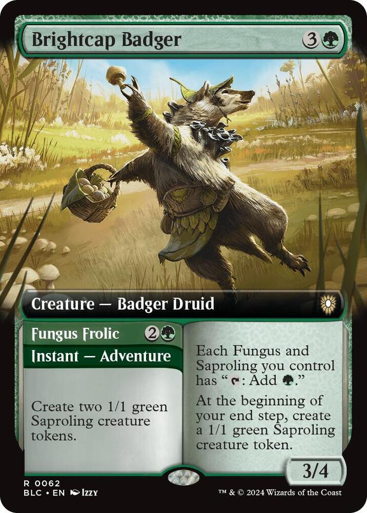 Brightcap Badger (Extended Art) [Commander: Bloomburrow] 62