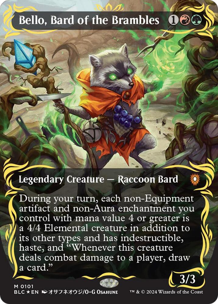 Bello, Bard of the Brambles (Borderless) (Raised Foil) [Commander: Bloomburrow] 101