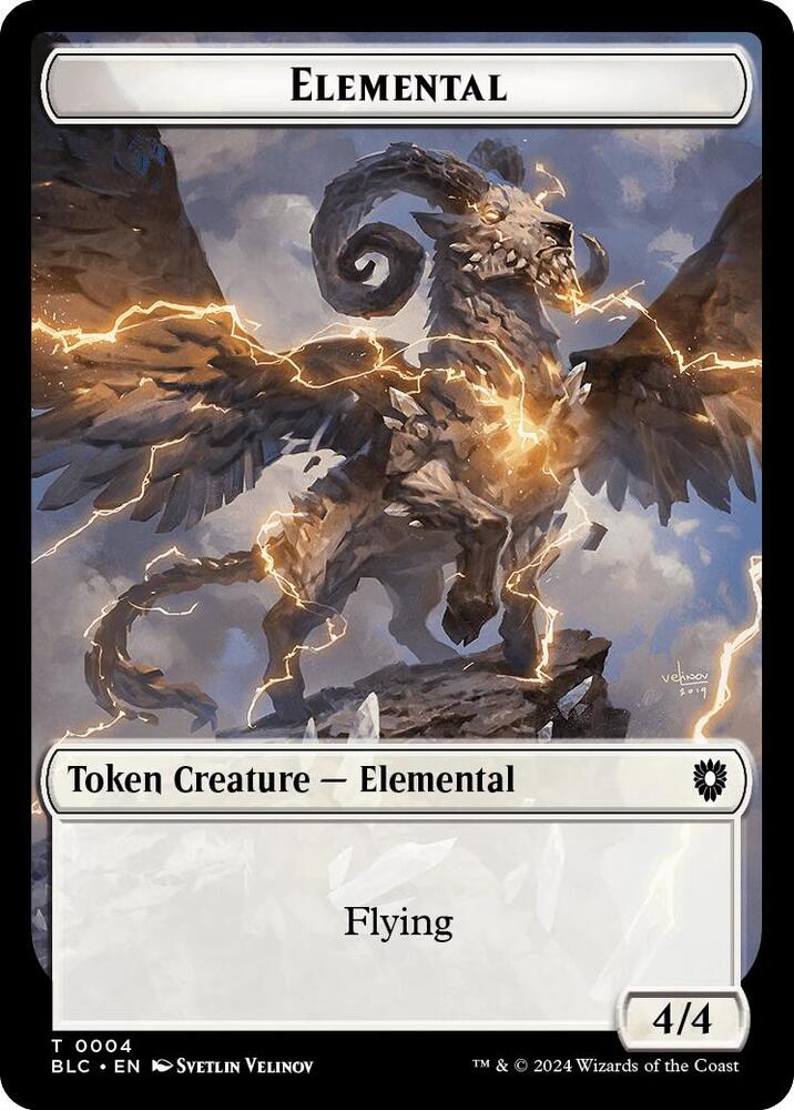 Elemental // Shark Double-Sided Token [Commander: Bloomburrow] 4 // 16