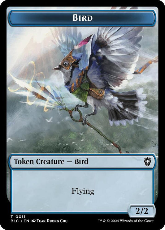 Bird (0011) // Shark Double-Sided Token [Commander: Bloomburrow] 11 // 16