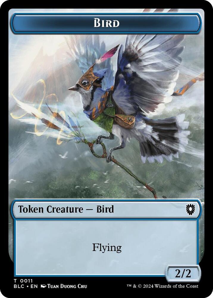 Bird (0011) // Fish Double-Sided Token [Commander: Bloomburrow] 11 // 7