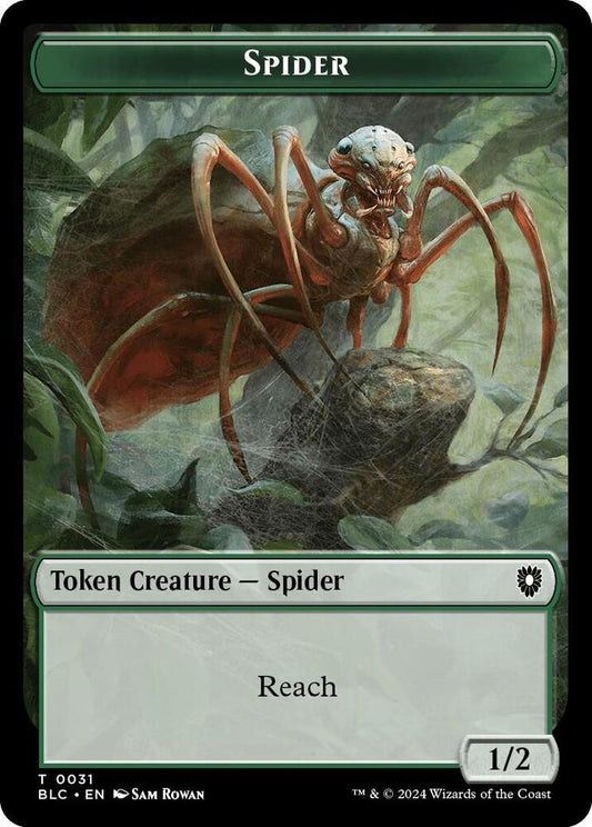 Spider // Blood Double-Sided Token [Commander: Bloomburrow] 31 // 36