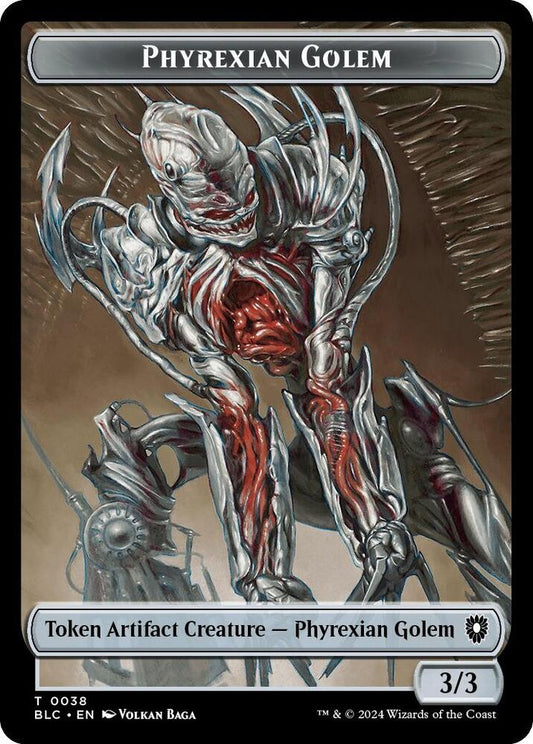 Phyrexian Golem // Faerie Double-Sided Token [Commander: Bloomburrow] 38 // 12