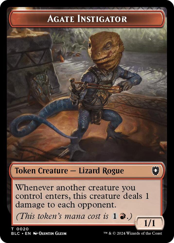 Agate Instigator // Rabbit Double-Sided Token [Commander: Bloomburrow] 20 // 3