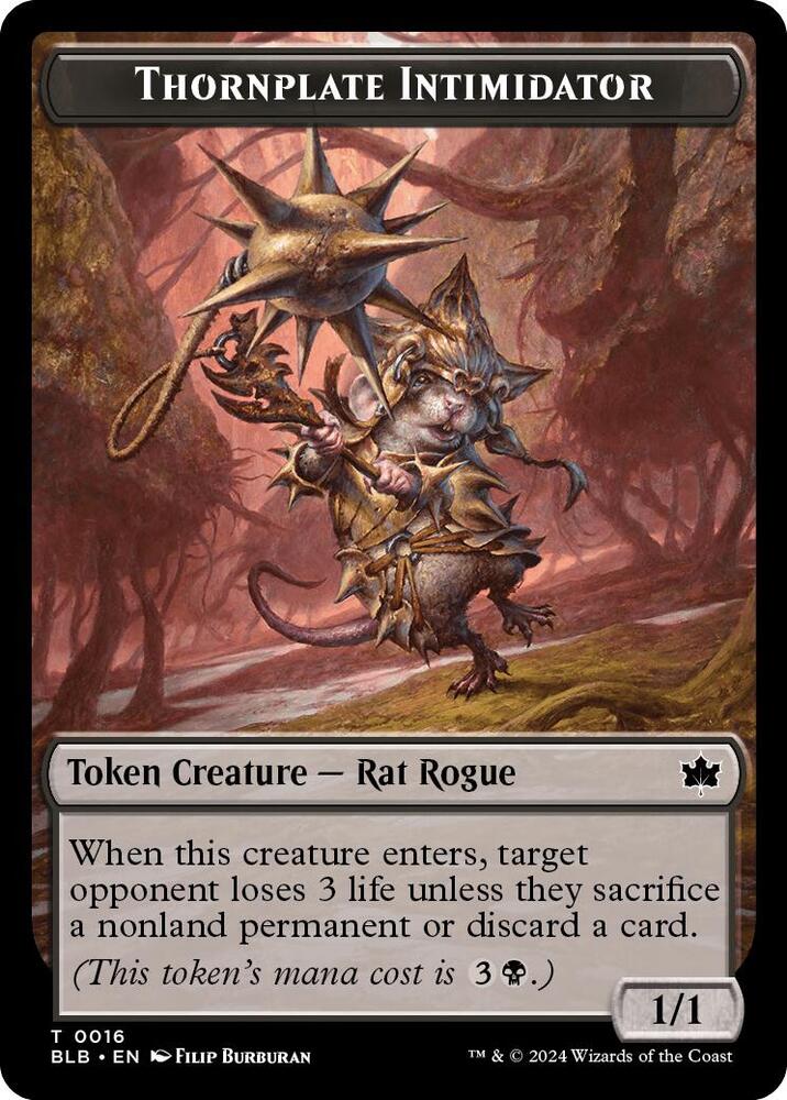Thornplate Intimidator Token [Bloomburrow] 16