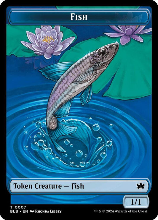 Fish // Warren Warleader Double-Sided Token [Bloomburrow] 7 // 5