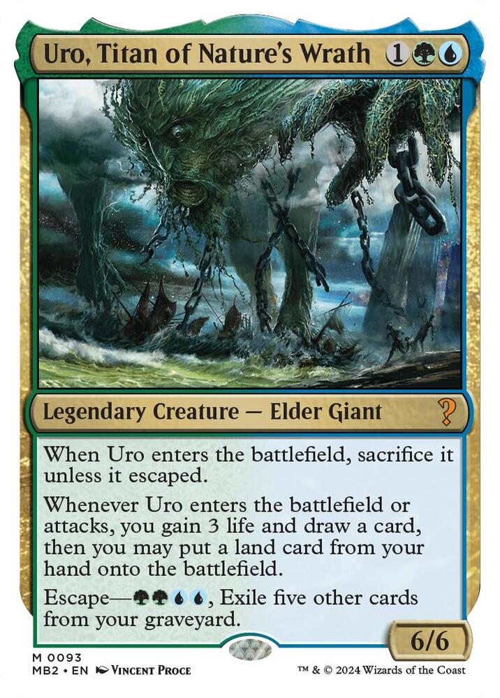 Uro, Titan of Nature's Wrath (White Border) [Mystery Booster 2] 93