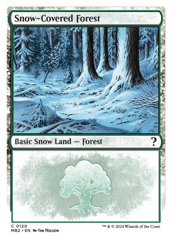Snow-Covered Forest (White Border) [Mystery Booster 2] 120