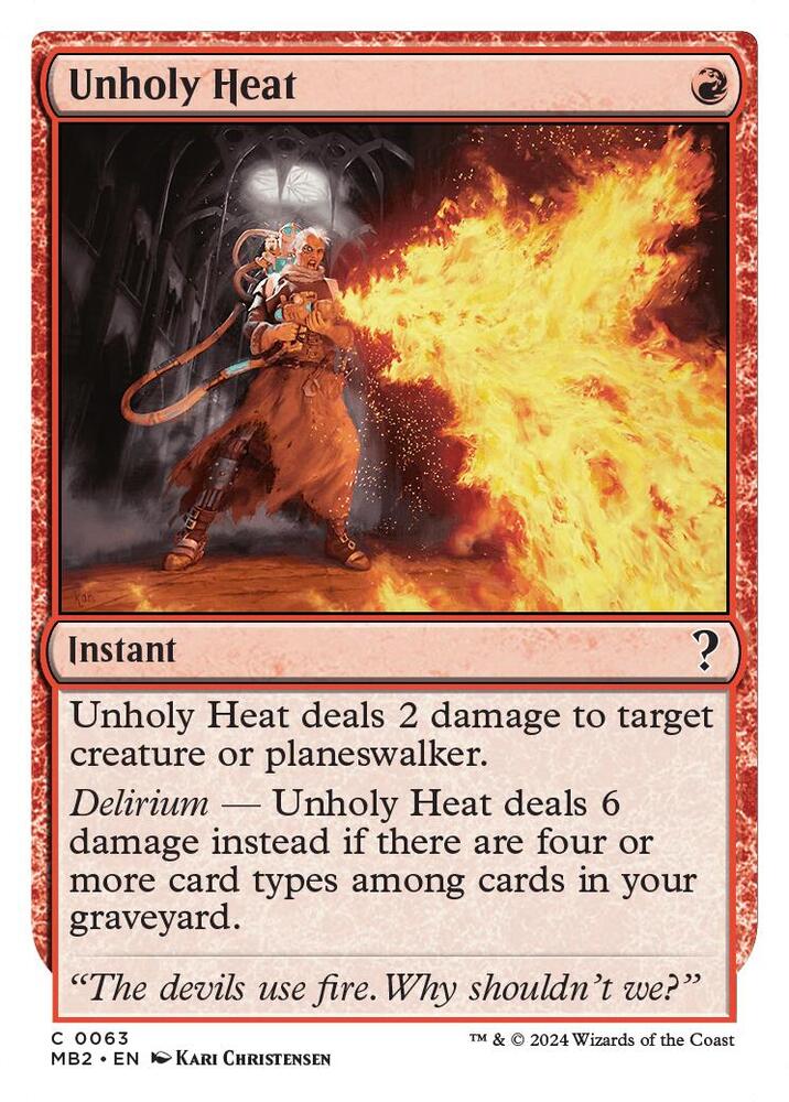 Unholy Heat (White Border) [Mystery Booster 2] 63