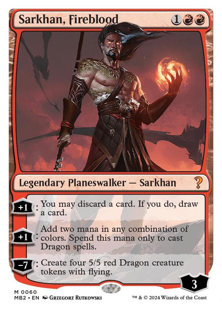 Sarkhan, Fireblood (White Border) [Mystery Booster 2] 60