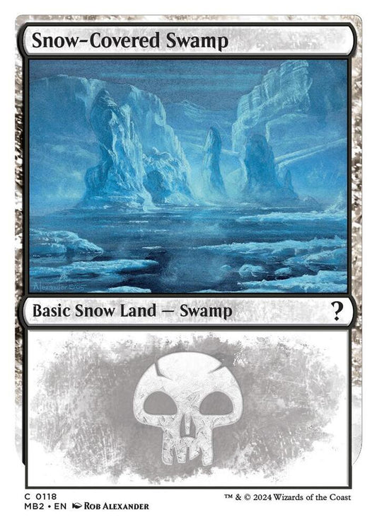 Snow-Covered Swamp (White Border) [Mystery Booster 2] 118