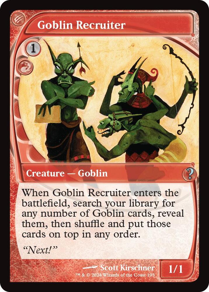 Goblin Recruiter (Future Sight) [Mystery Booster 2] 193
