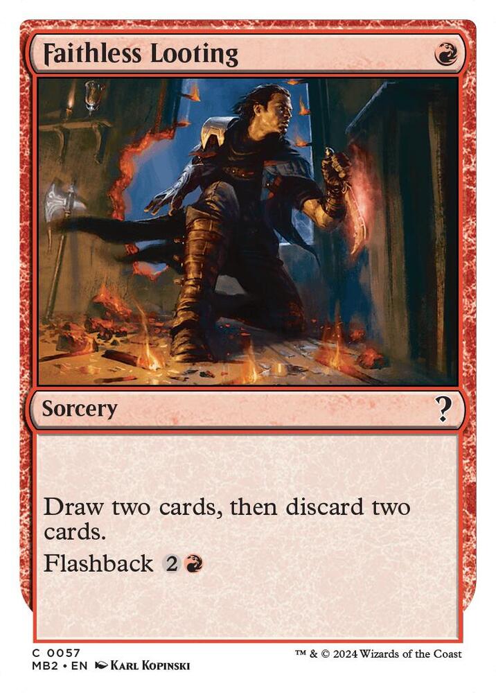 Faithless Looting (White Border) [Mystery Booster 2] 57