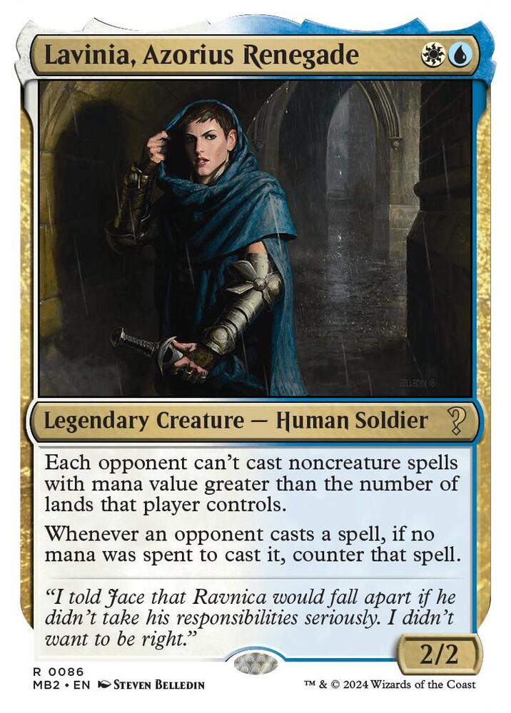Lavinia, Azorius Renegade (White Border) [Mystery Booster 2] 86