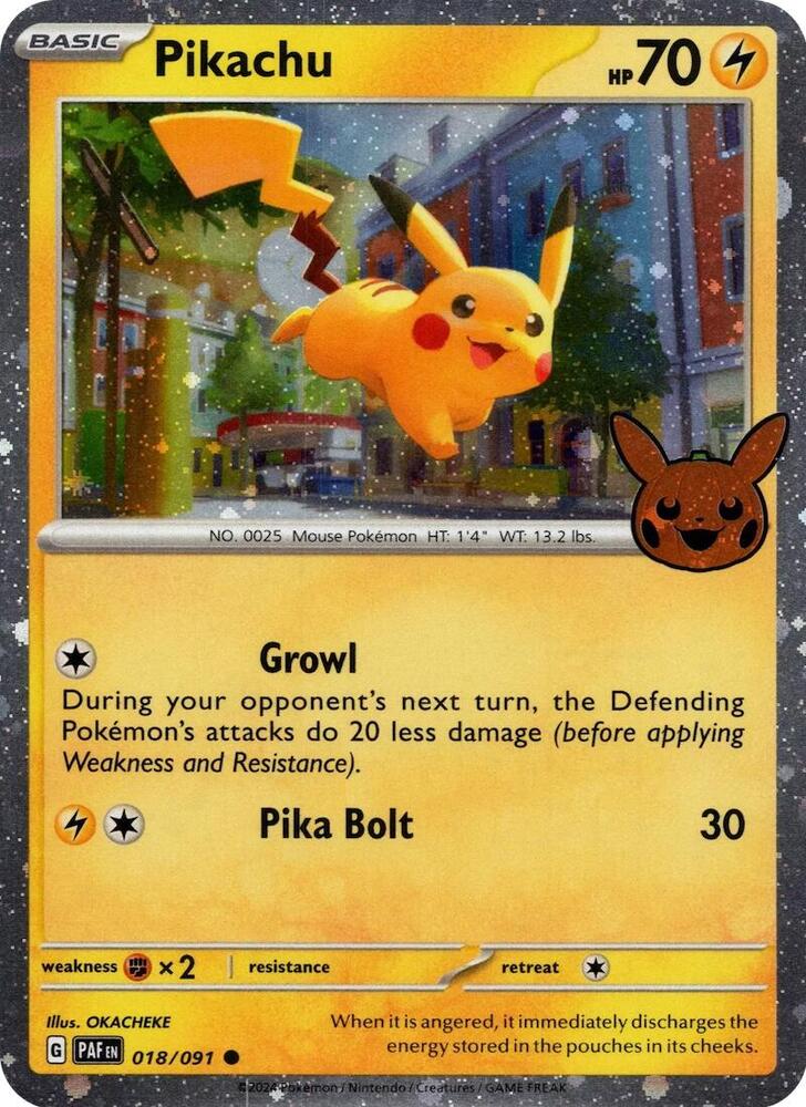 Pikachu - 018/091 (Cosmos Holo) [Trick or Trade BOOster Bundle 2024] 018/091