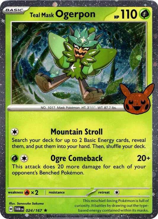 Teal Mask Ogerpon (Cosmos Holo) [Trick or Trade BOOster Bundle 2024] 024/167