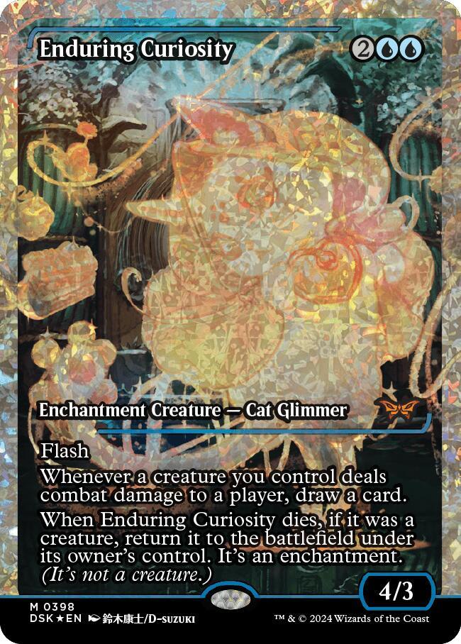 Enduring Curiosity (Showcase) (Fracture Foil) [Duskmourn: House of Horror] 398