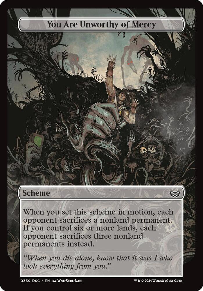 You Are Unworthy of Mercy (Full Art) [Archenemy: Duskmourn] 359
