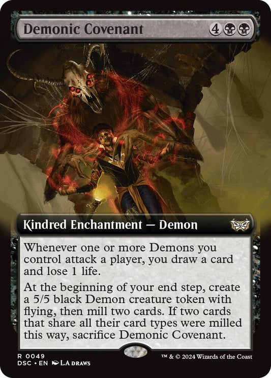 Demonic Covenant (Extended Art) [Commander: Duskmourn: House of Horror] 49