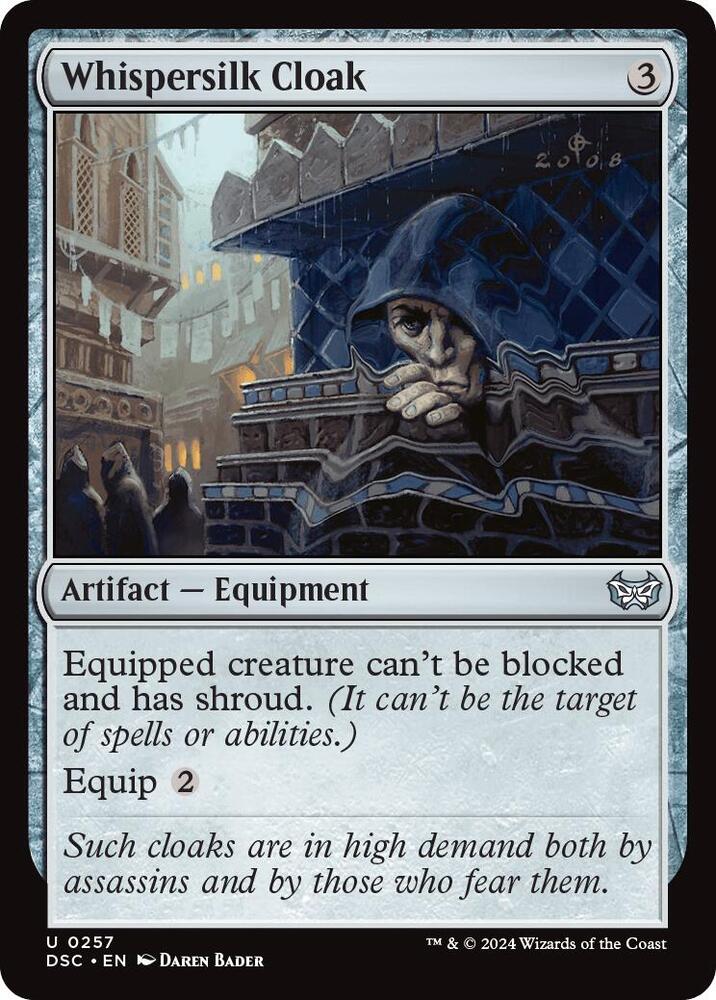 Whispersilk Cloak [Commander: Duskmourn: House of Horror] 257