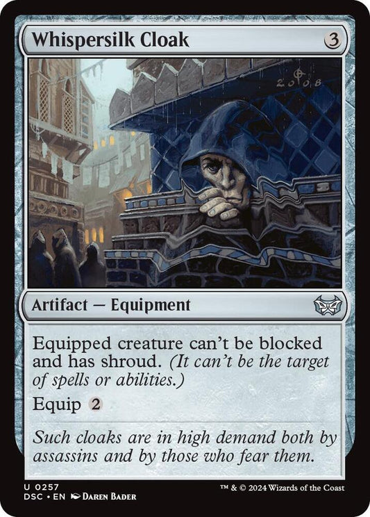 Whispersilk Cloak [Commander: Duskmourn: House of Horror] 257
