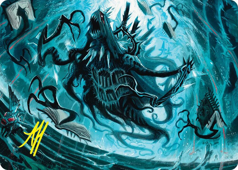 Overlord of the Floodpits Art Card (Gold-Stamped Signature) [Art Series: Duskmourn: House of Horror] 4