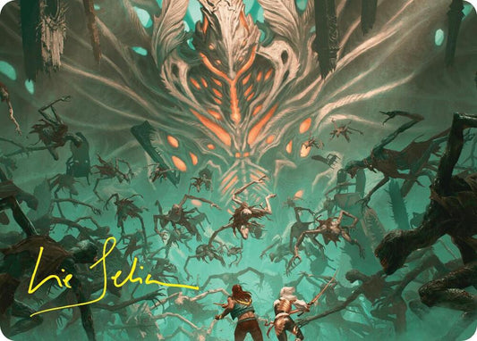 Valgavoth's Onslaught Art Card (Gold-Stamped Signature) [Art Series: Duskmourn: House of Horror] 16