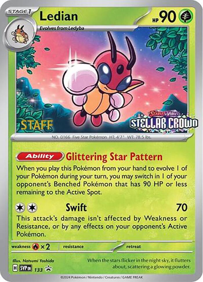 Ledian - 133 (Prerelease) [Staff] [SV: Scarlet & Violet Promo Cards] 133