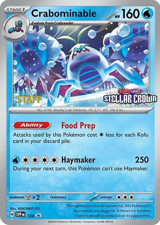Crabominable - 134 (Prerelease) [Staff] [SV: Scarlet & Violet Promo Cards] 134/142