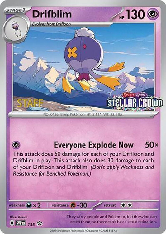 Drifblim - 135 (Prerelease) [Staff] [SV: Scarlet & Violet Promo Cards] 135