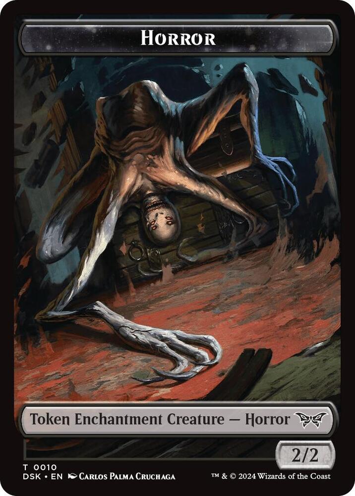 Horror // Glimmer Double-Sided Token [Duskmourn: House of Horror] 10 // 4