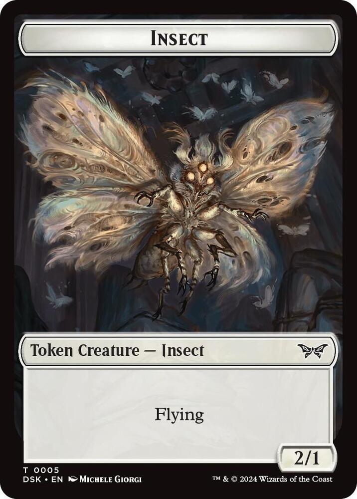 Insect (0005) // Manifest Double-Sided Token [Duskmourn: House of Horror] 5 // 18