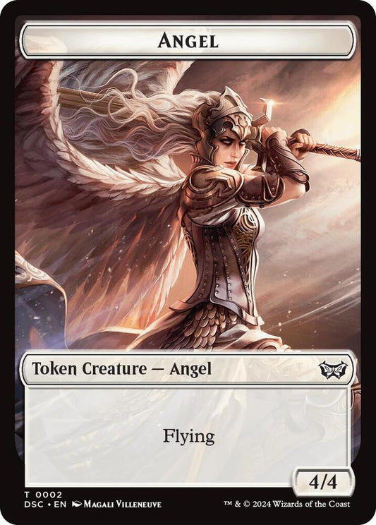 Angel // Glimmer Double-Sided Token [Commander: Duskmourn: House of Horror] 2 // 4