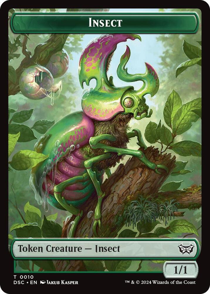 Insect (0010) // Manifest Double-Sided Token [Commander: Duskmourn: House of Horror] 10 // 18