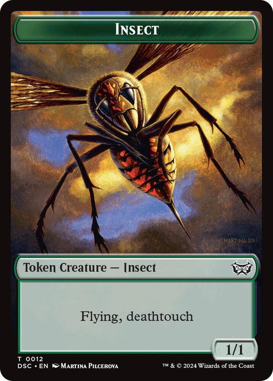 Insect (0012) // Spider Double-Sided Token [Commander: Duskmourn: House of Horror] 12 // 16