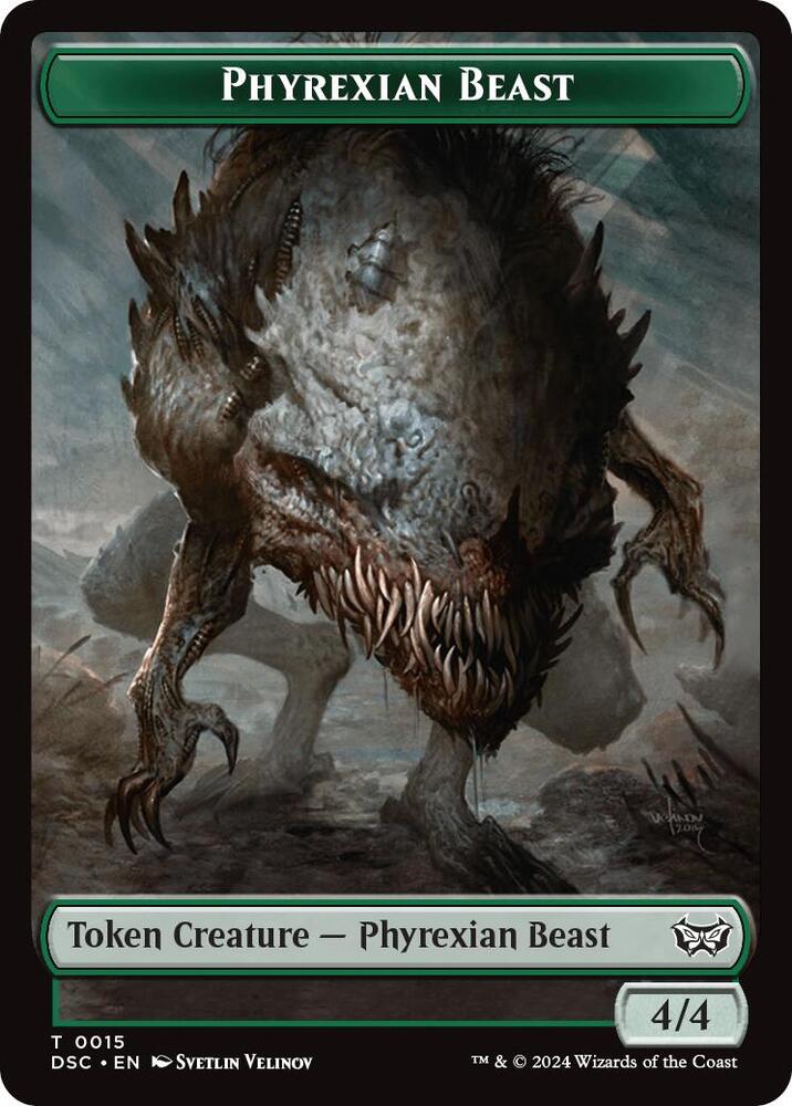 Phyrexian Beast // Manifest Double-Sided Token [Commander: Duskmourn: House of Horror] 15 // 18