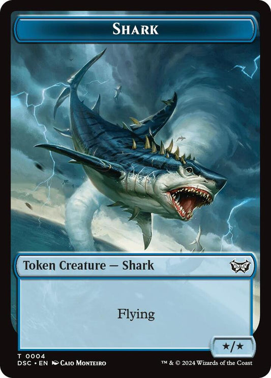 Shark // Copy Double-Sided Token [Commander: Duskmourn: House of Horror] 4 // 1