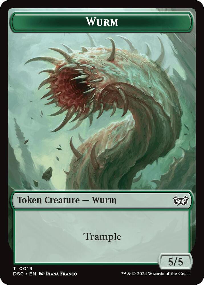 Wurm (0019) // Insect (0010) Double-Sided Token [Commander: Duskmourn: House of Horror] 19 // 10