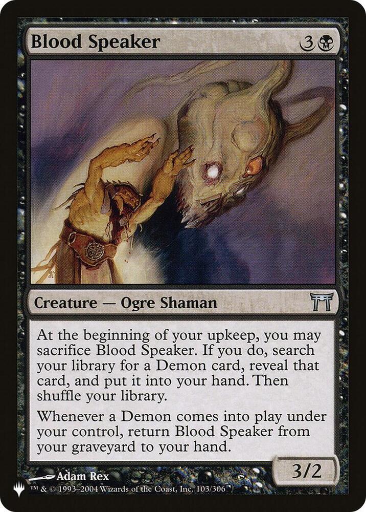 Blood Speaker [The List Reprints] 103/306