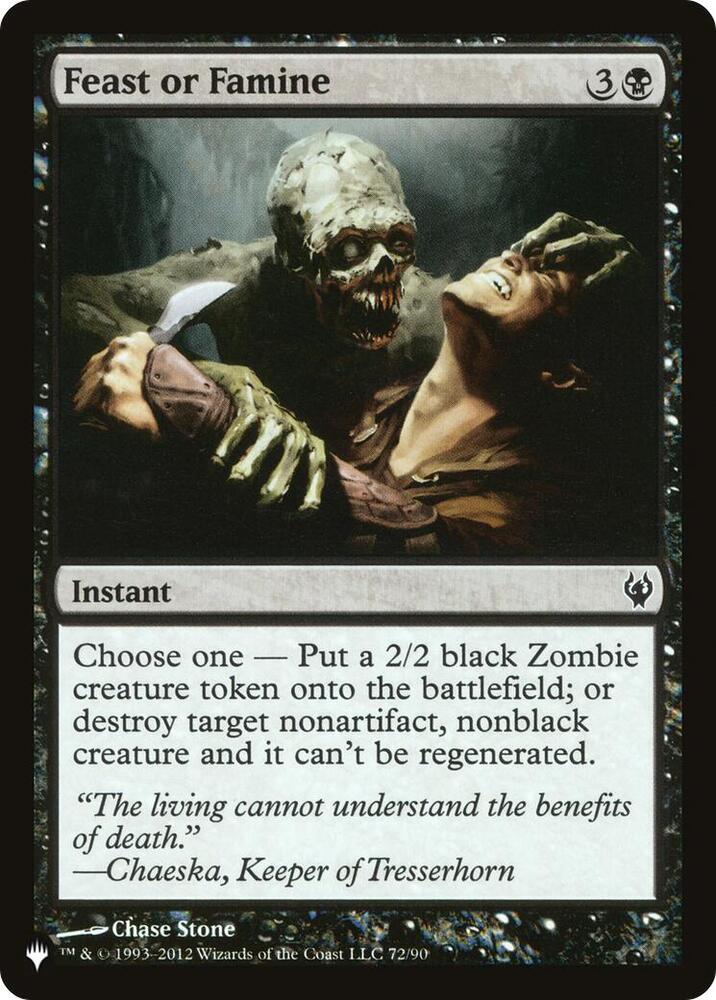 Feast or Famine [The List Reprints] 72/90