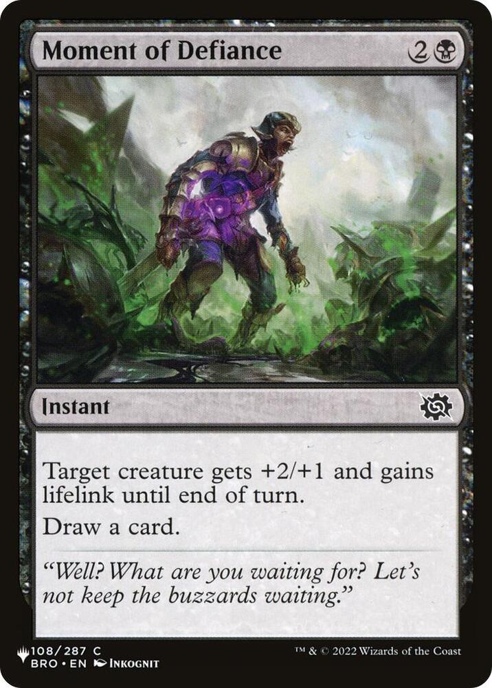 Moment of Defiance [The List Reprints] 108/012