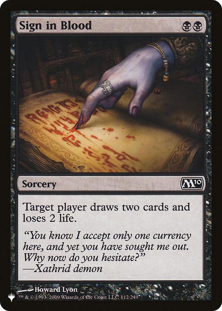 Sign in Blood (M10) [The List Reprints] 112/249