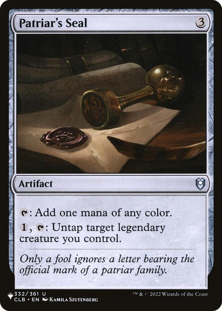 Patriar's Seal [The List Reprints] 332/361