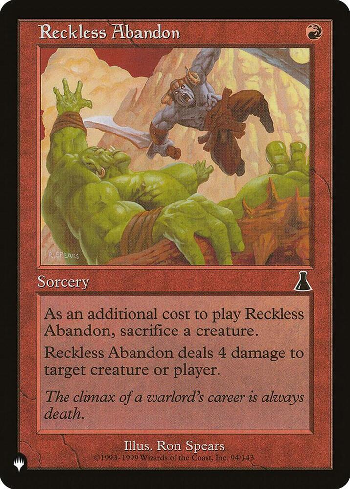 Reckless Abandon [The List Reprints] 94/143