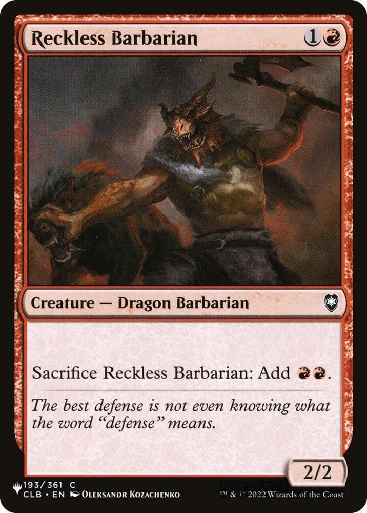 Reckless Barbarian [The List Reprints] 193/361