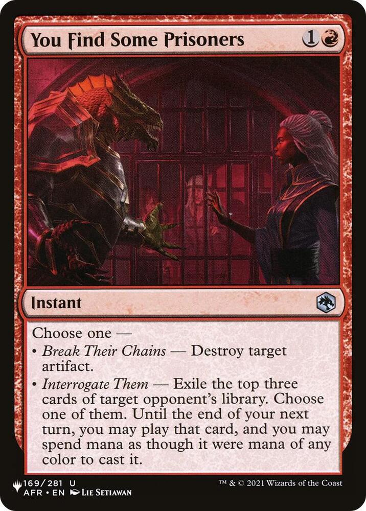 You Find Some Prisoners [The List Reprints] 169/281
