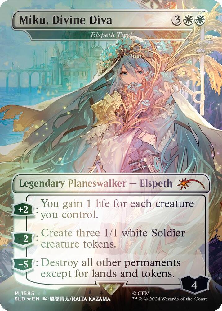 Miku, Divine Diva - Elspeth Tirel (Rainbow Foil) [Secret Lair Drop Series] 1585
