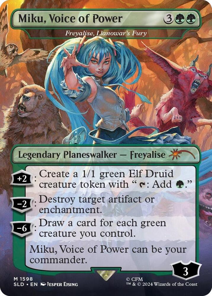 Miku, Voice of Power - Freyalise, Llanowar's Fury [Secret Lair Drop Series] 1598