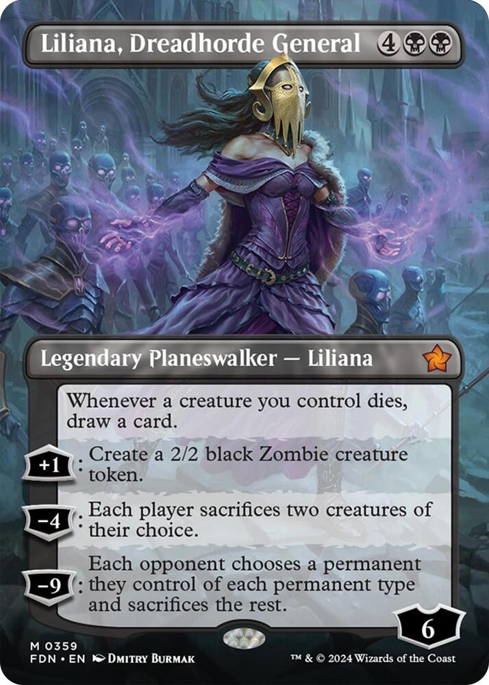 Liliana, Dreadhorde General (Borderless) [Foundations] 359