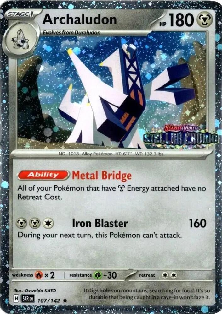 Archaludon - 107/142 (Cosmos Holo) (Stellar Crown Stamp) [Miscellaneous Cards & Products] 107/142